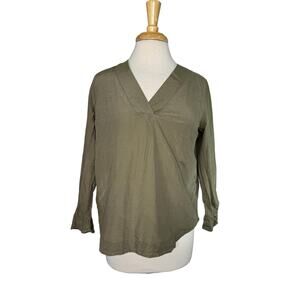 HOPE STOCKHOLM Dive Shirt Olive Green Size 36 Womens Cotton Silk 46 Mens